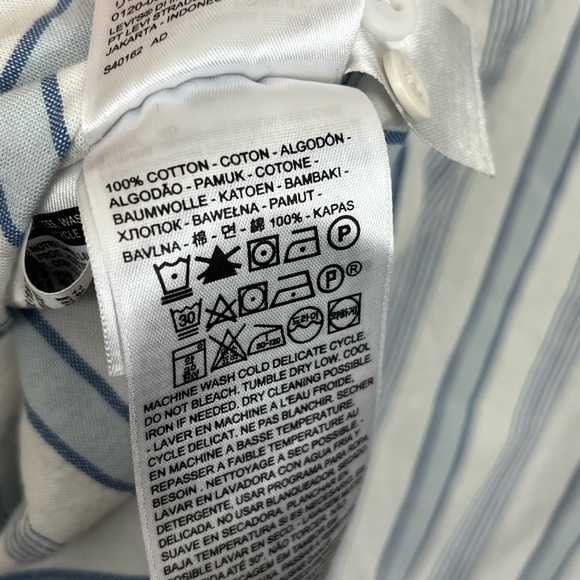 Levi’s Oversized Striped Button Down Shirt Sz M - Picture 6 of 7